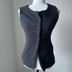 ZARA Black Sleeveless Button Front Knit Top – Size M